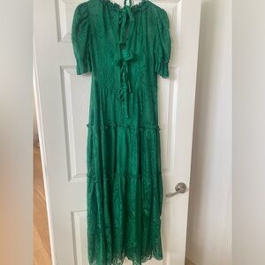Eva Franco size 4 Lace Emerald dress. With matching slip